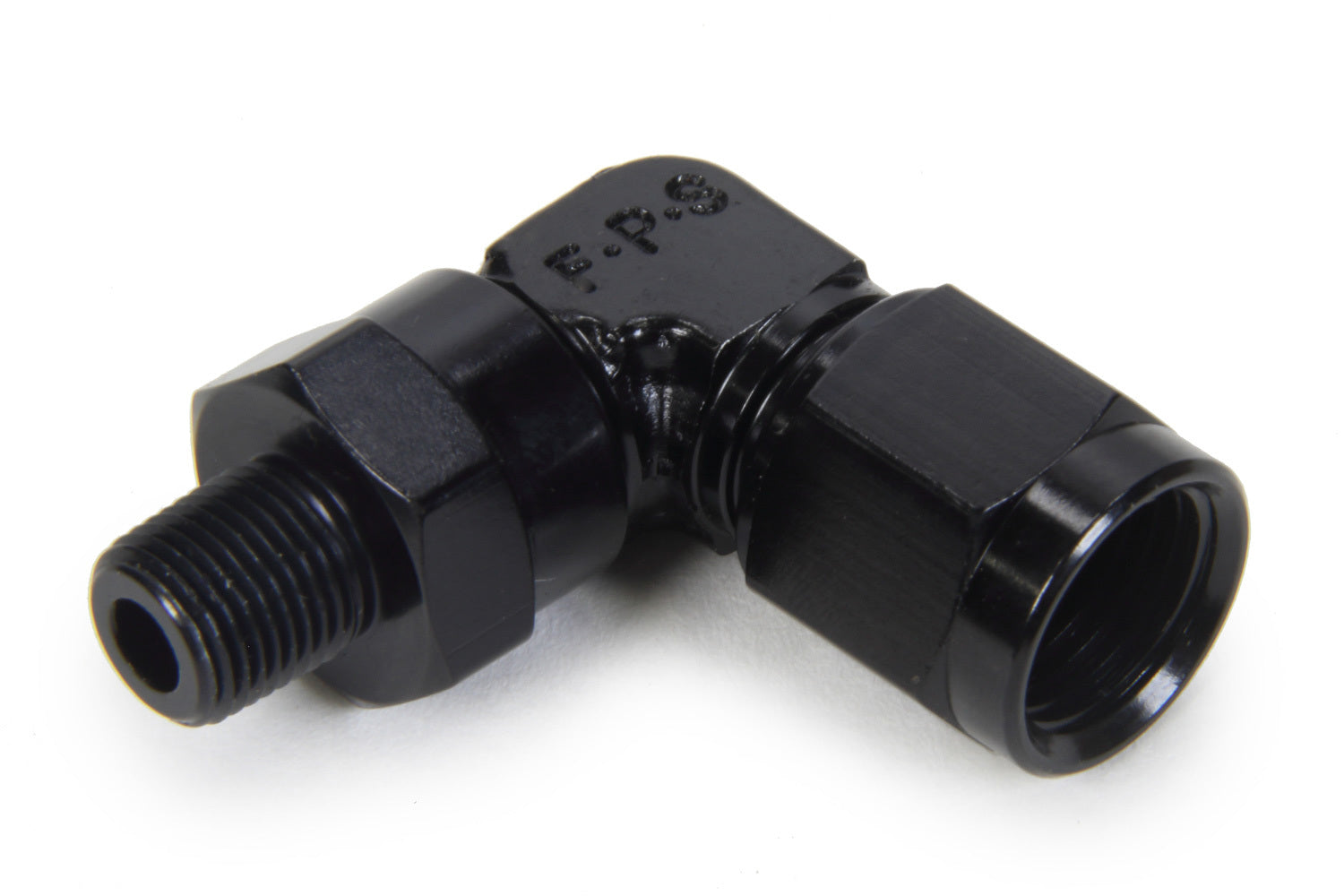 6an Female Swivel to 1/8 MPT 90-Degree Fitting