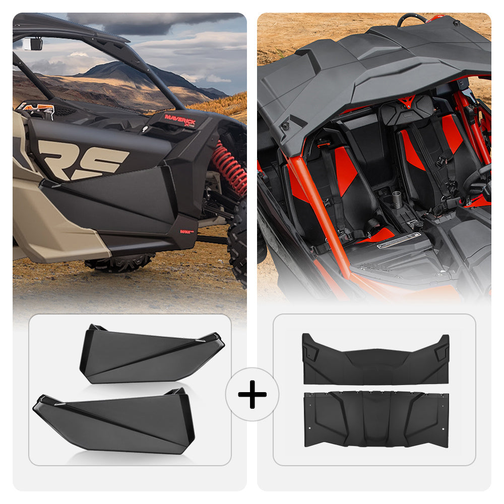 Kemimoto Front Lower Door Inserts & Plastic Roof Maverick X3