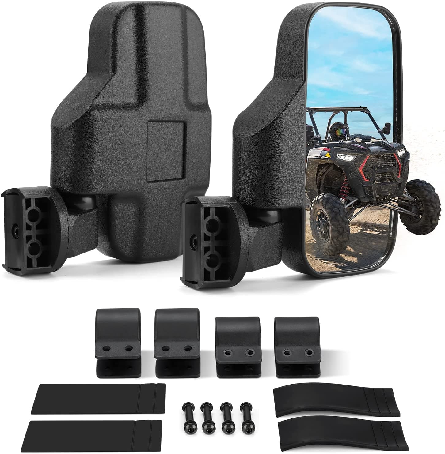 Kemimoto UTV 1.75"-2" Side View High Impact Convex Mirror /Mule/