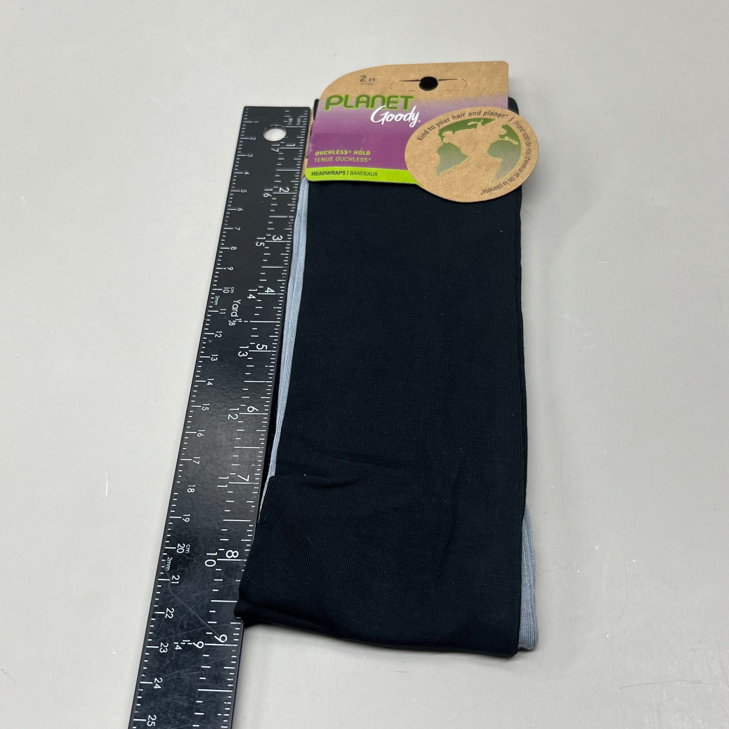 GOODY Ouchless Hold Head Wraps 9" Black/Grey 3001545