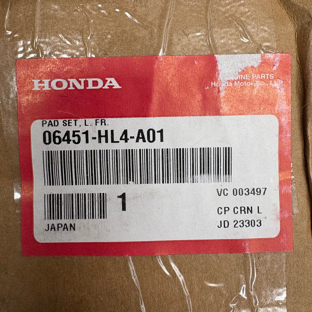 HONDA OEM Brake Pad Set Fr Vehicles 06451-HL4-A01