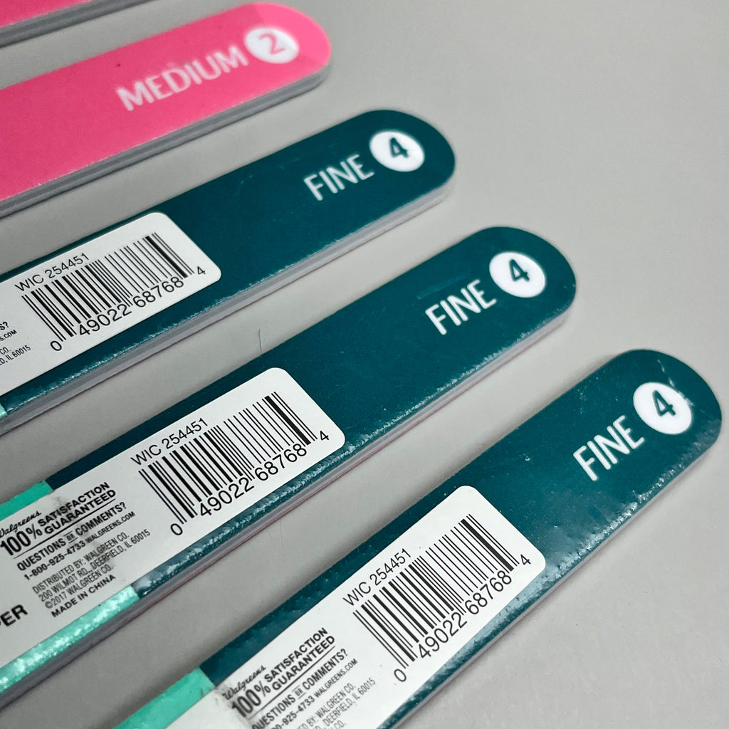 Walgreens Nail Files 4-Way Buffer 7” – 6 Pack Coarse to Fine Grit Shapers