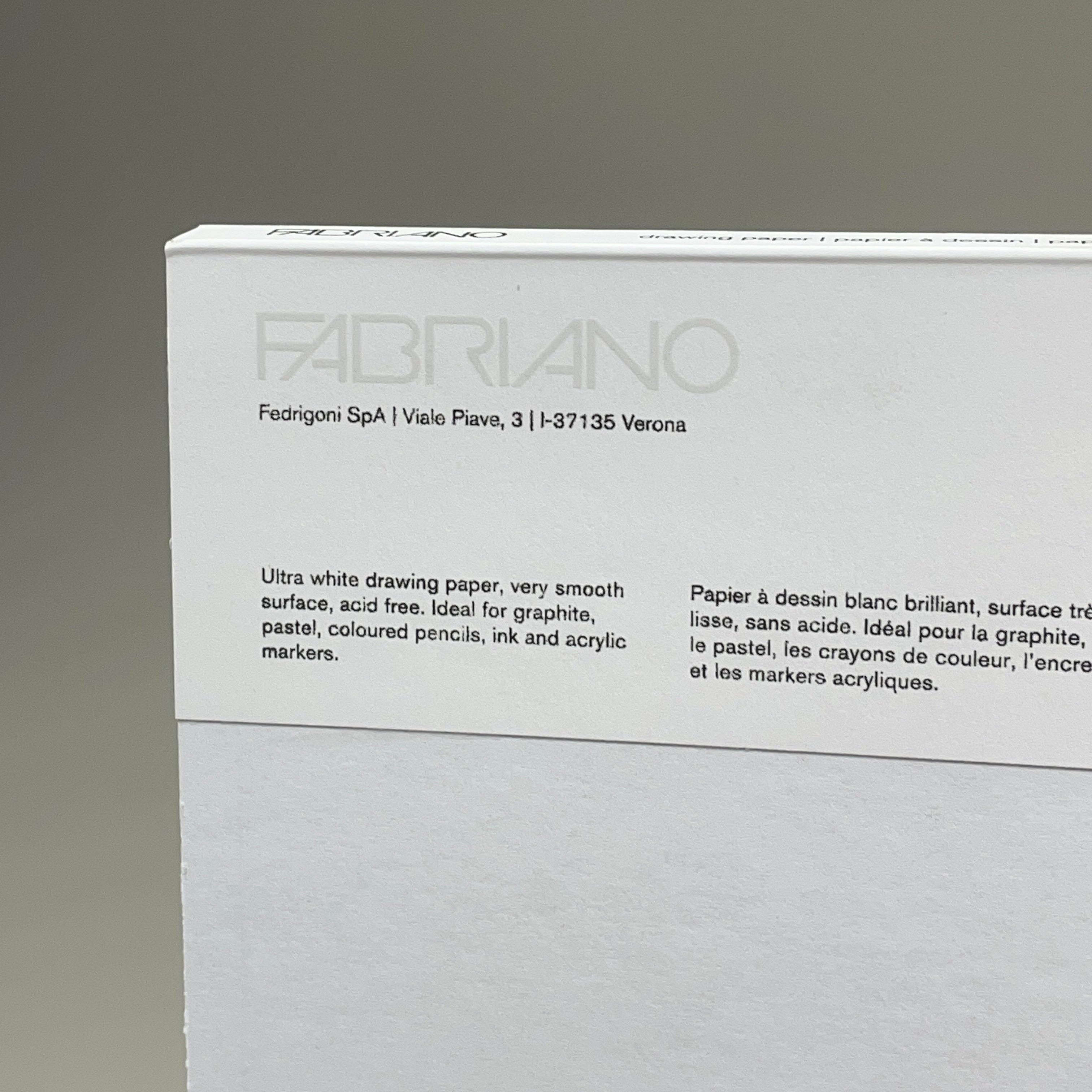 FABRIANO White White Drawing Pad 9"x12" 20 Sheets GSM: 300 65600287