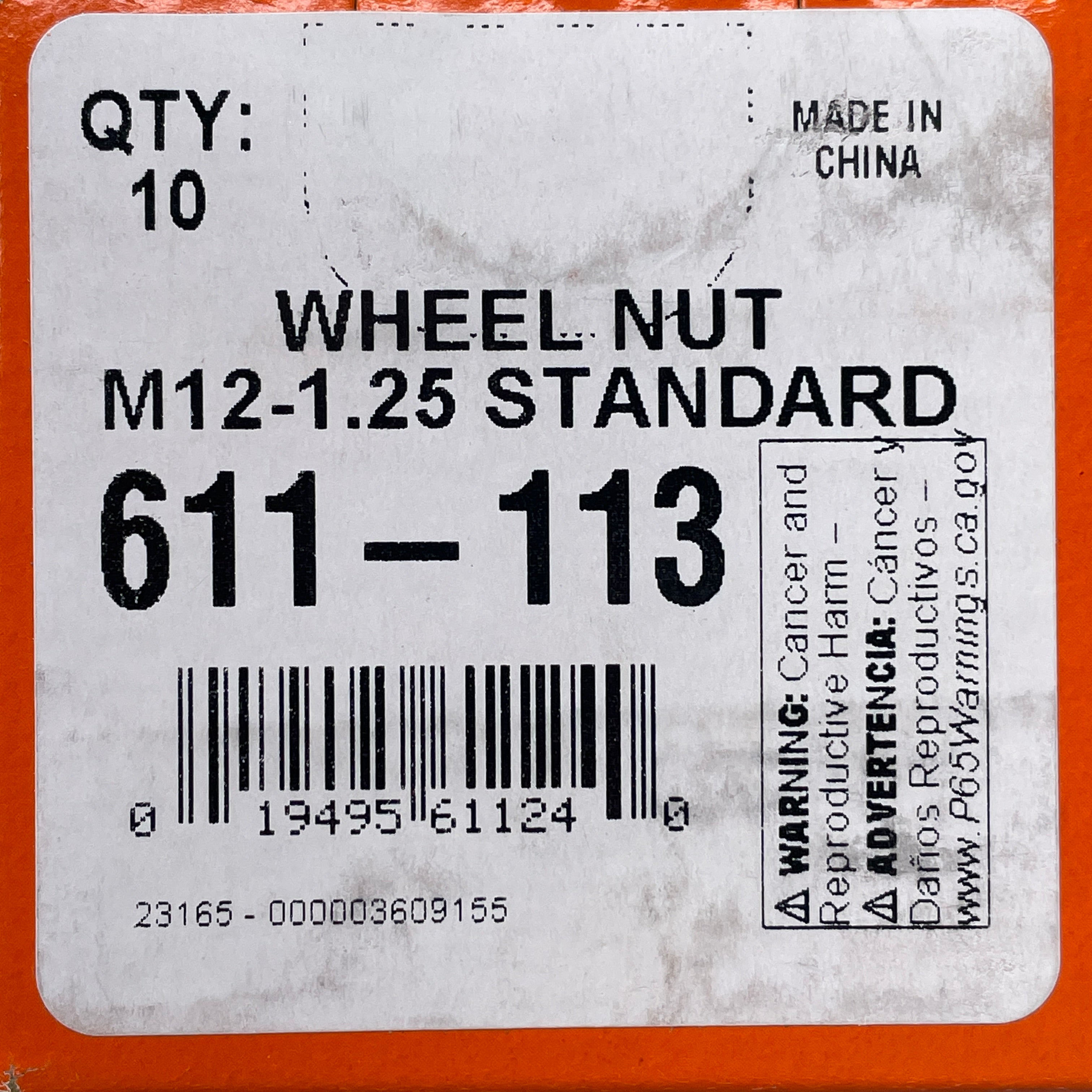 DORMAN (10 PACK) Chrome Steel Wheel Nuts 611-113