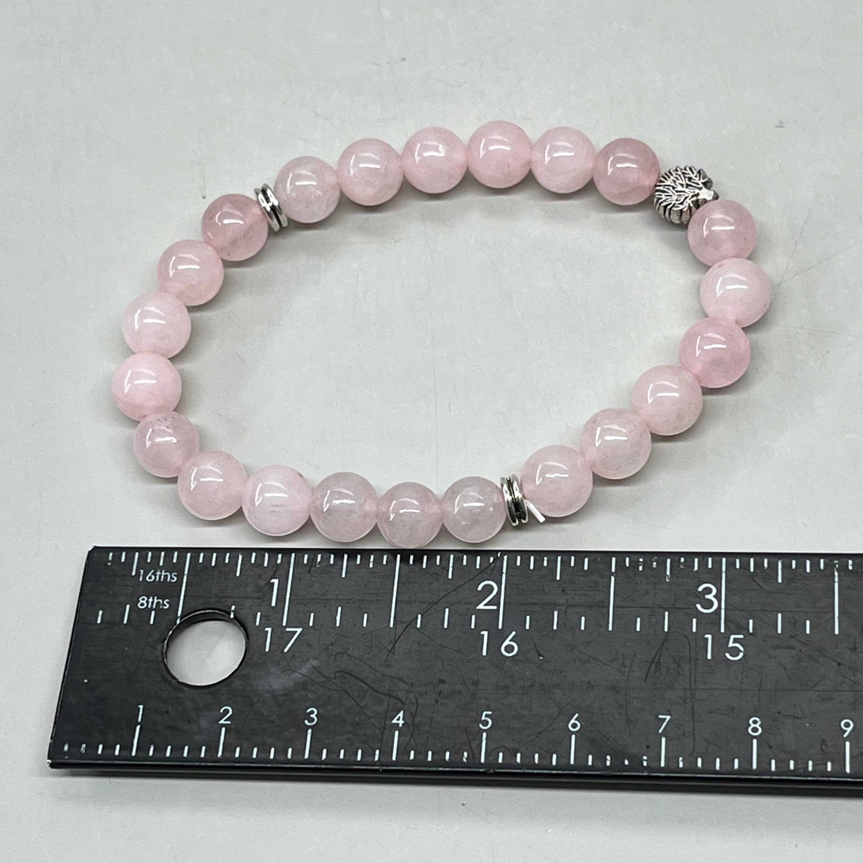 BEST WHOLESALE (12 PACK) Beaded Rose Quartz Crystal Bracelets 3" Silver Tree New