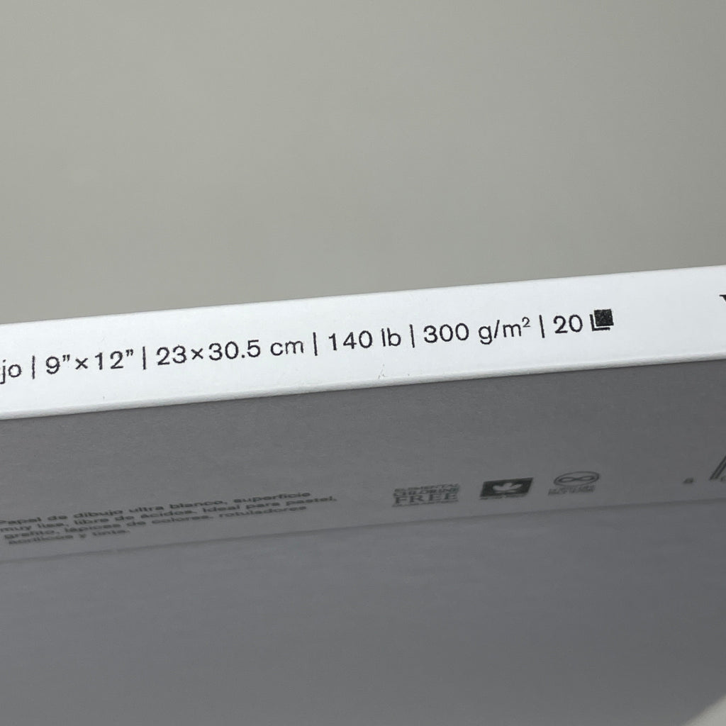 FABRIANO White White Drawing Pad 9"x12" 20 Sheets GSM: 300 65600287