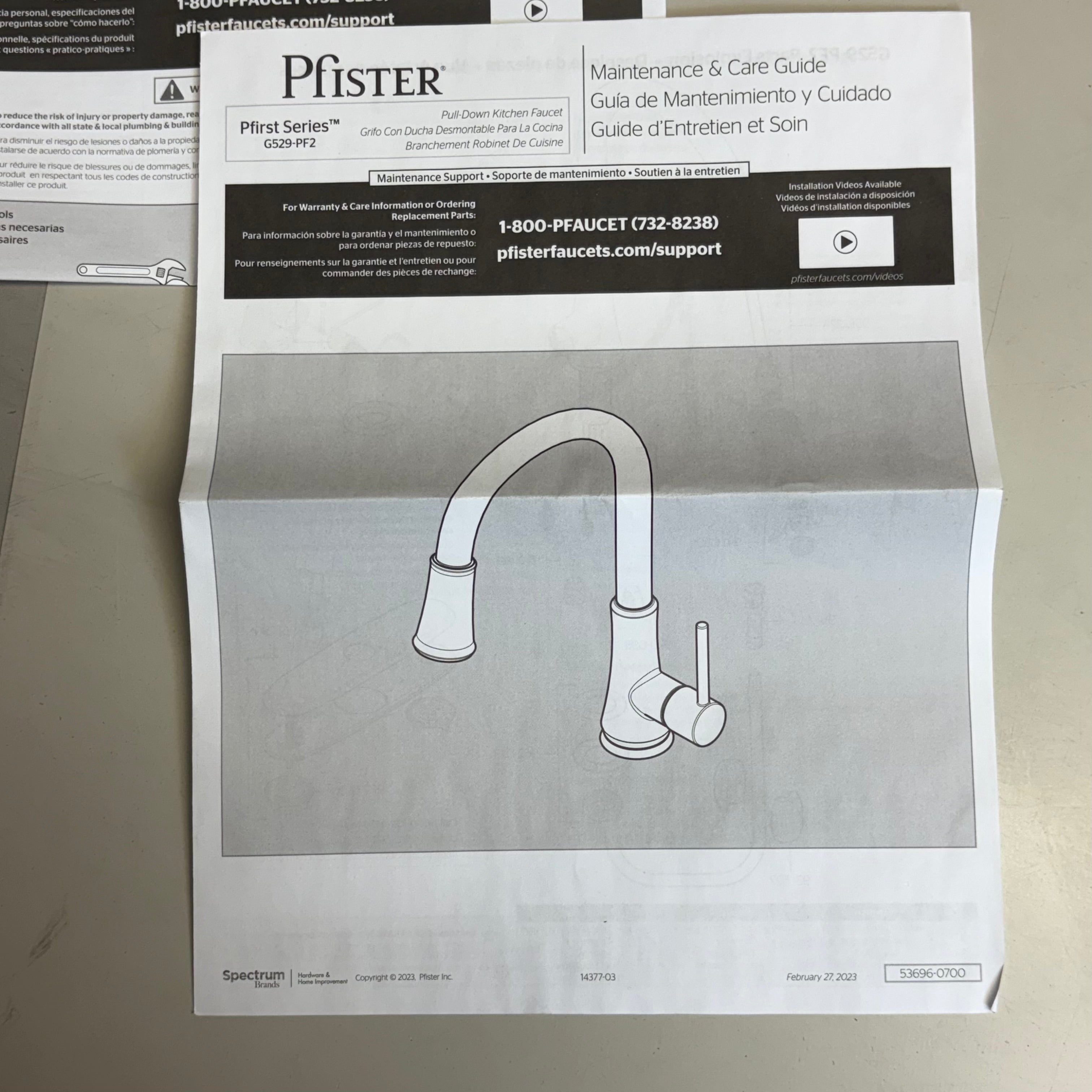 PFISTER Pull-Down Kitchen Faucet Pfirst Series G529-PF2C