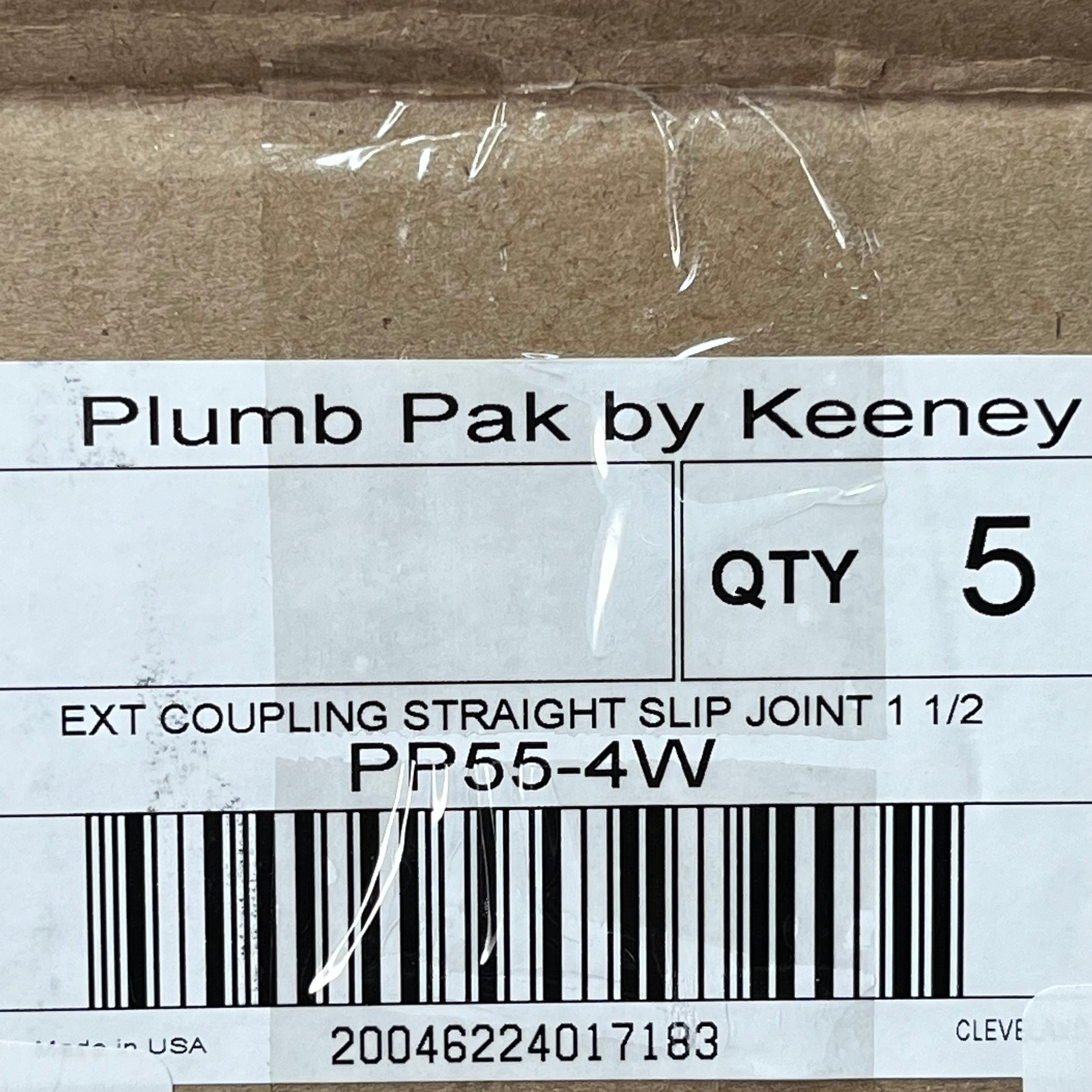 PLUMB PAK 5-PACK! Ext Straight Coupling Slip Joint 1 1/2" White PP55-4W