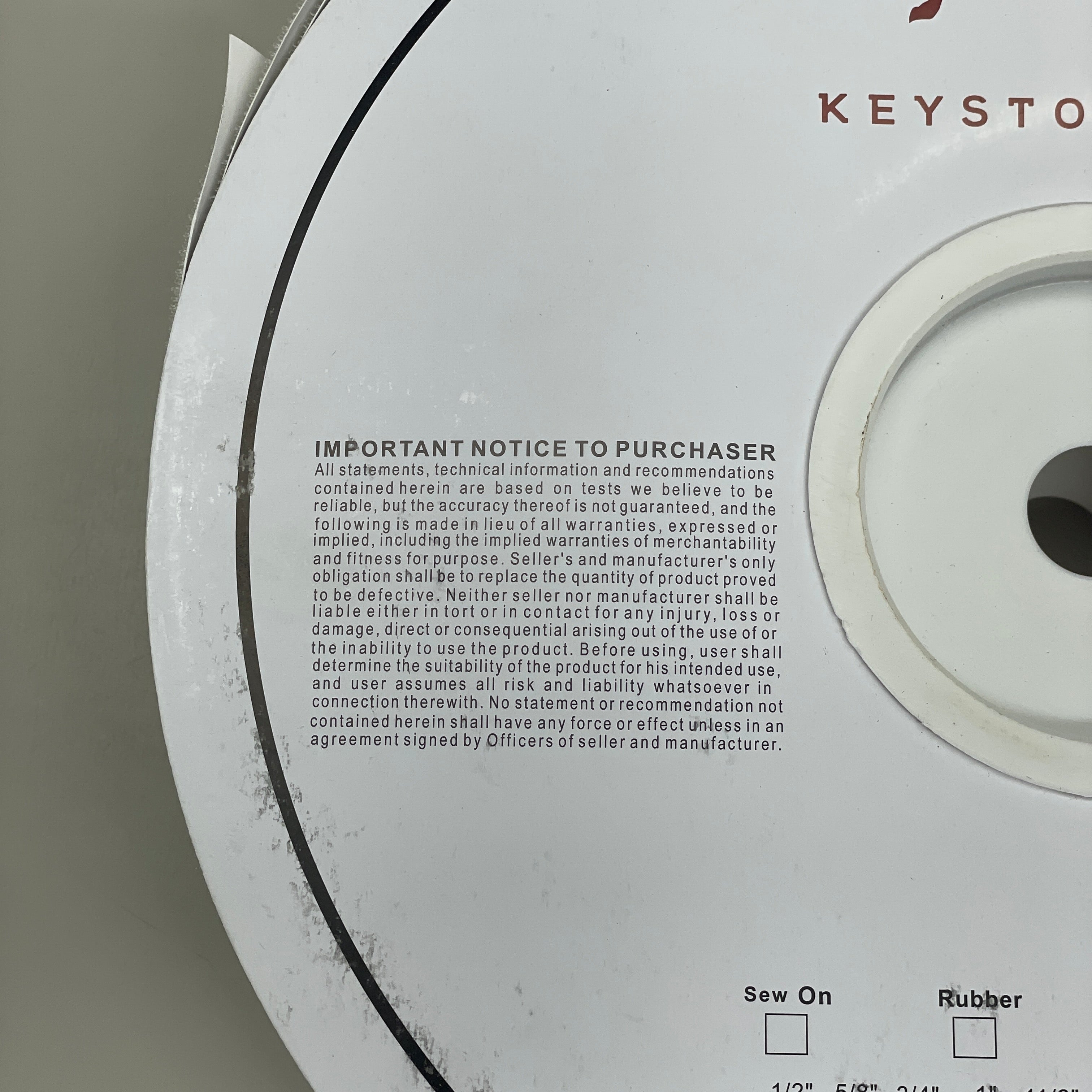 KEYSTON BROS 2" Pressure Sensitive Acrylic Based Adhesive Hook 25 yds White KY2HWHT