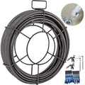 VEVOR Drain Cleaning Cable 75 Feet x 3/8 Inch Solid Core Cable Sewer Cable Drain Auger Cable Cleaner Snake Clog Pipe Drain Cleaning Cable Sewer Drain Auger Snake Pipe