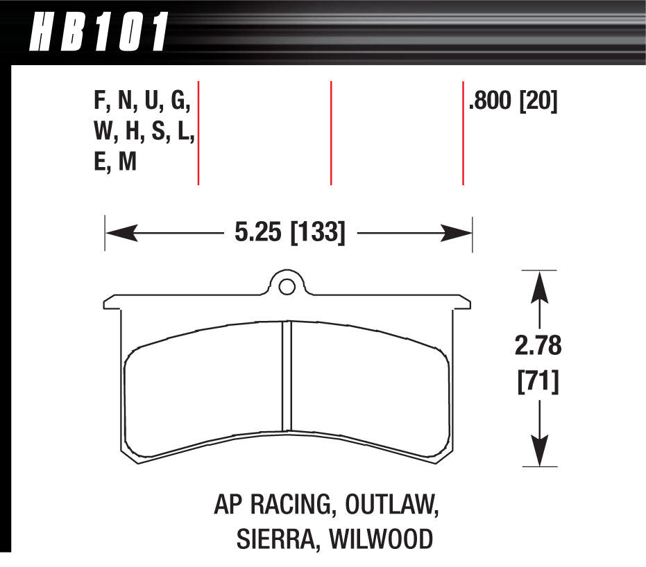 HT-10 SCCA TYPE PADS