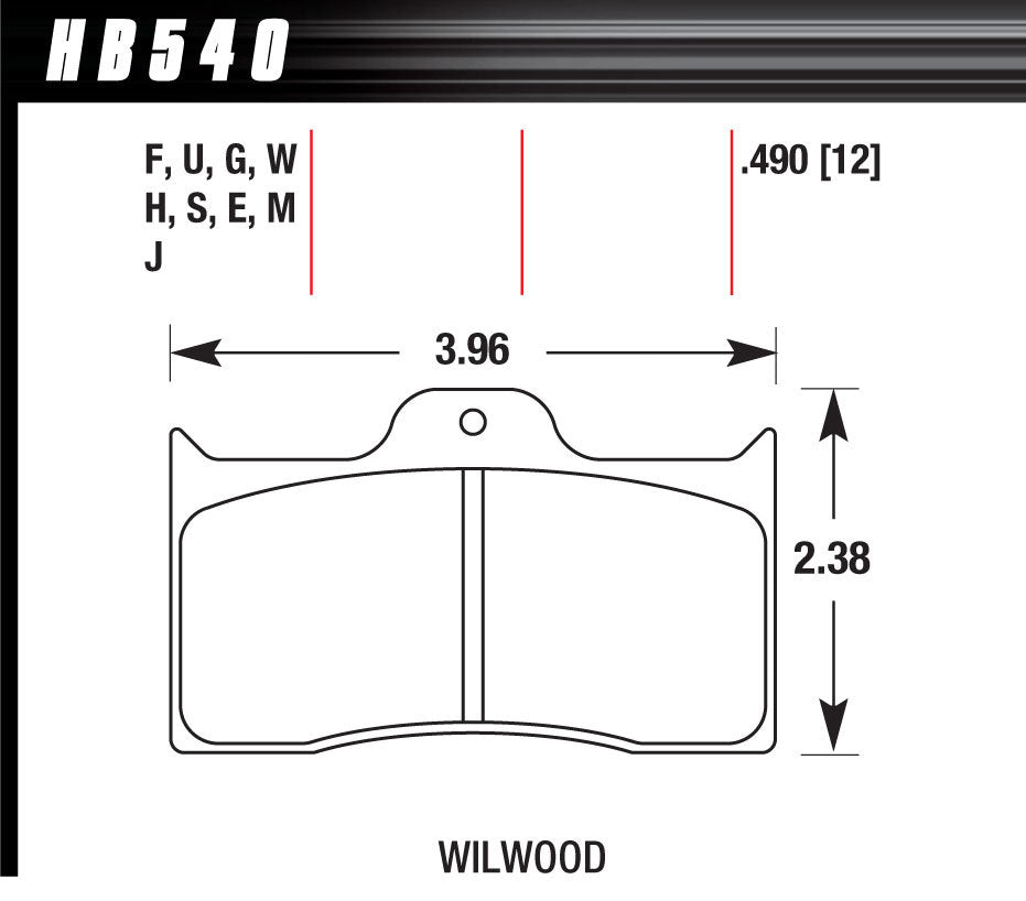HAWK DTC-60 BRAKE PADS WILWOOD