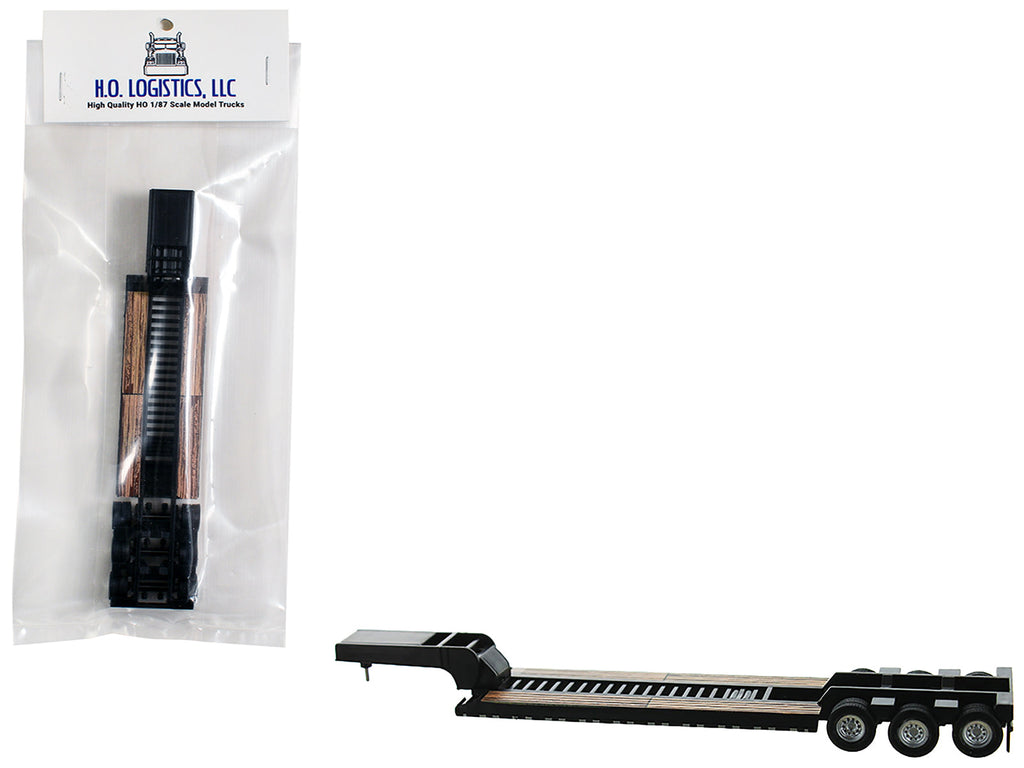 Low Boy Flatbed Trailer Black 1/87 (HO) Plastic Model Car by HO Logistics  free shipping USA