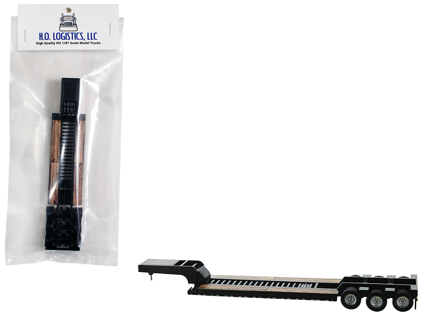 Low Boy Flatbed Trailer Black 1/87 (HO) Plastic Model Car by HO Logistics  free shipping USA