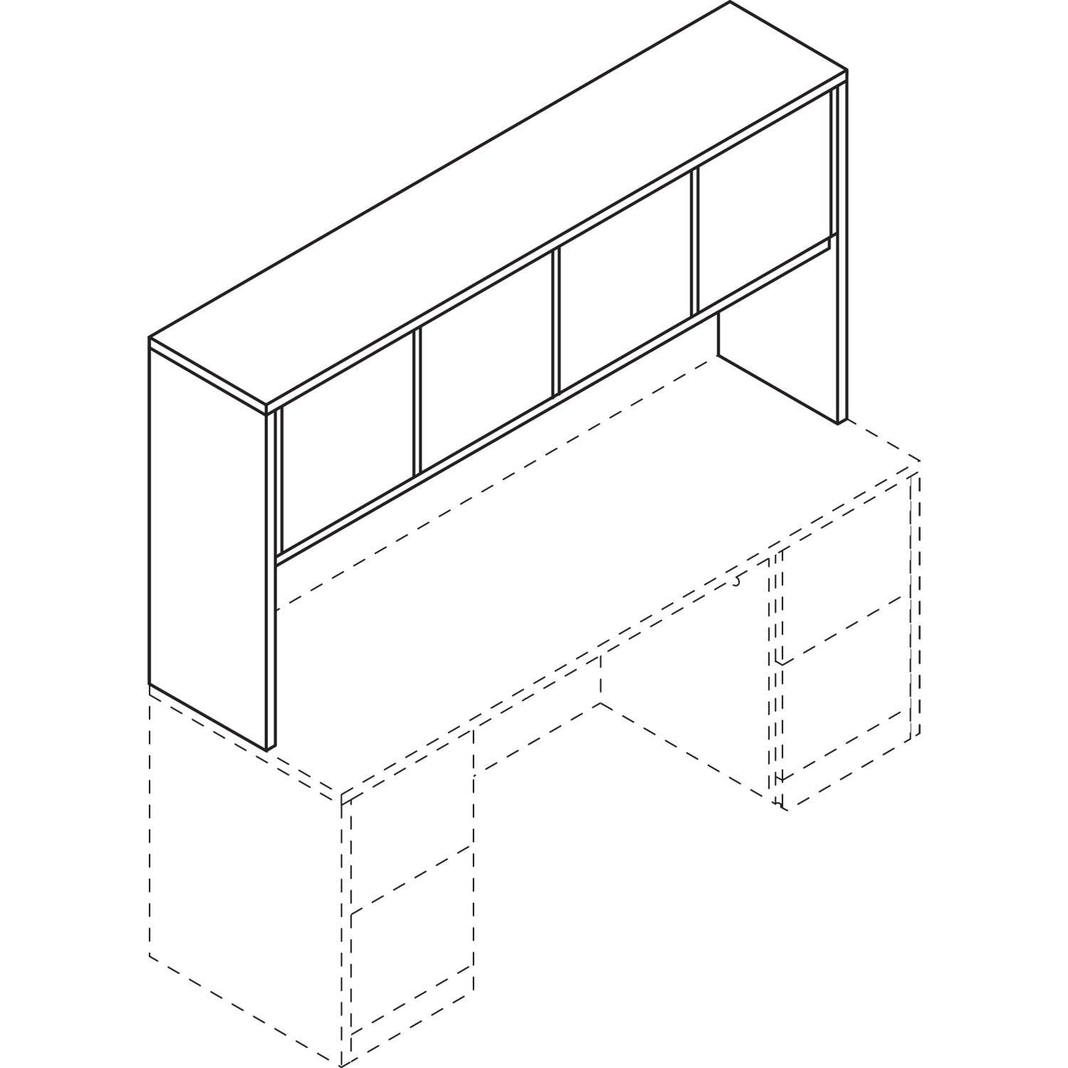 HON 10500 Series Stack-On Storage Unit, 72w x 14.63d x 37.13h, Mahogany