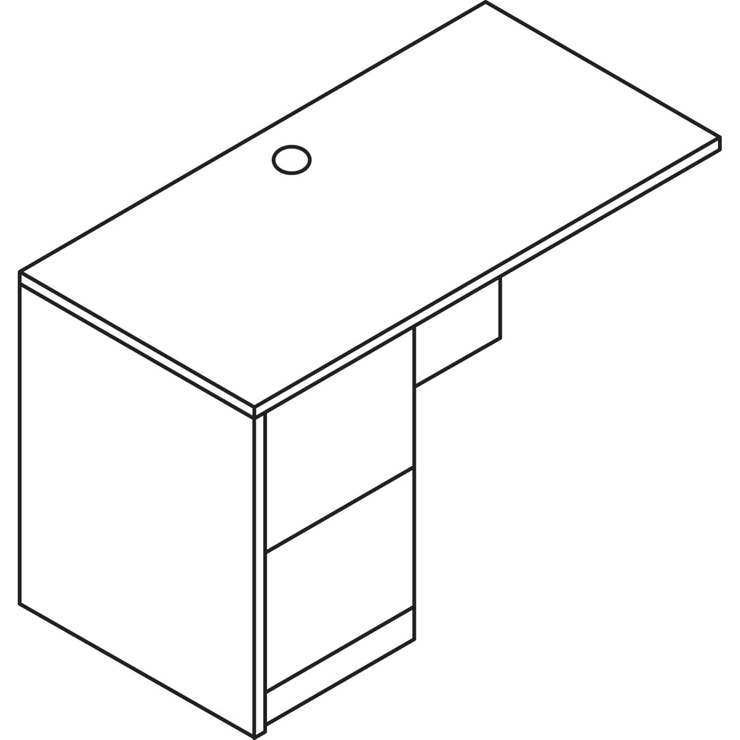 HON 10500 Series L Workstation Return, Full-Height Left Ped, 48w x 24d x 29.5h, Harvest