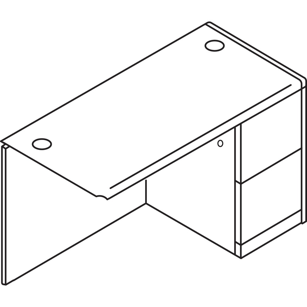 HON 10700 Series Full Right Pedestal Return, 48w x 24d x 29.5h, Harvest