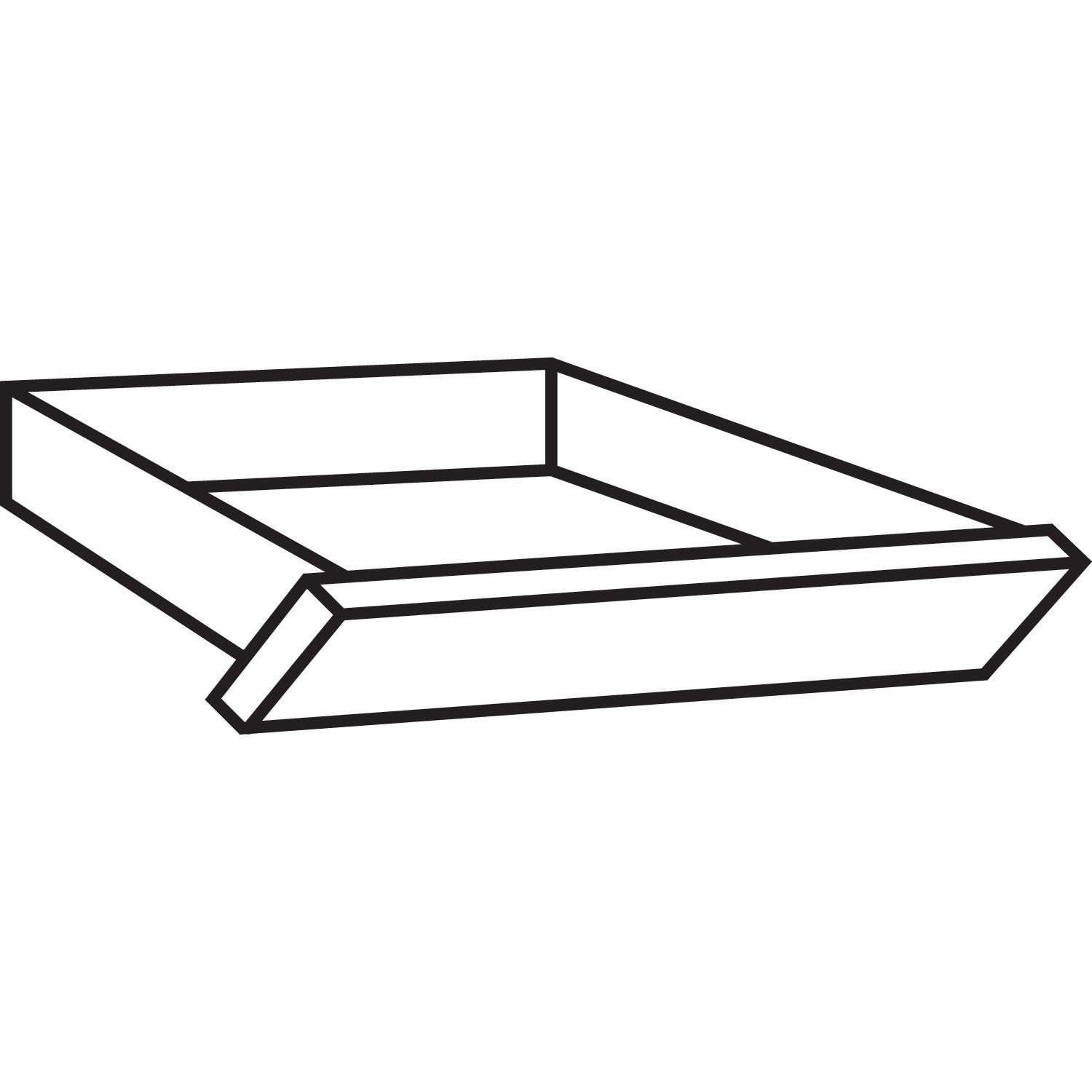 HON Laminate Angled Center Drawer, 22w x 15.38d x 2.5h, Mahogany