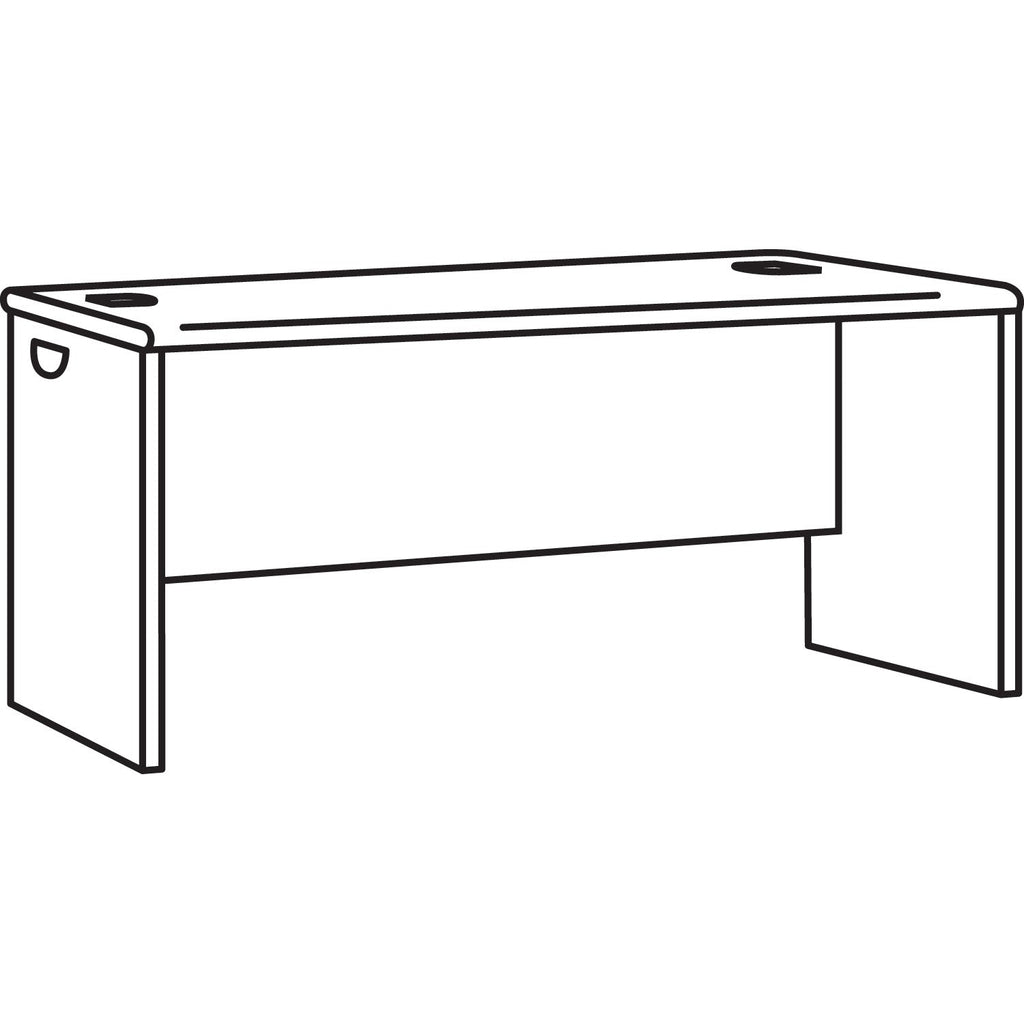 HON 38000 Series Desk Shell, 60" x 30" x 29.5", Mahogany/Charcoal