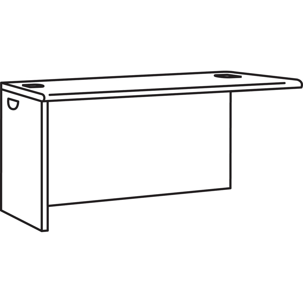HON 38000 Series Return Shell, Left, 60w x 24d x 29.5h, Mahogany/Charcoal