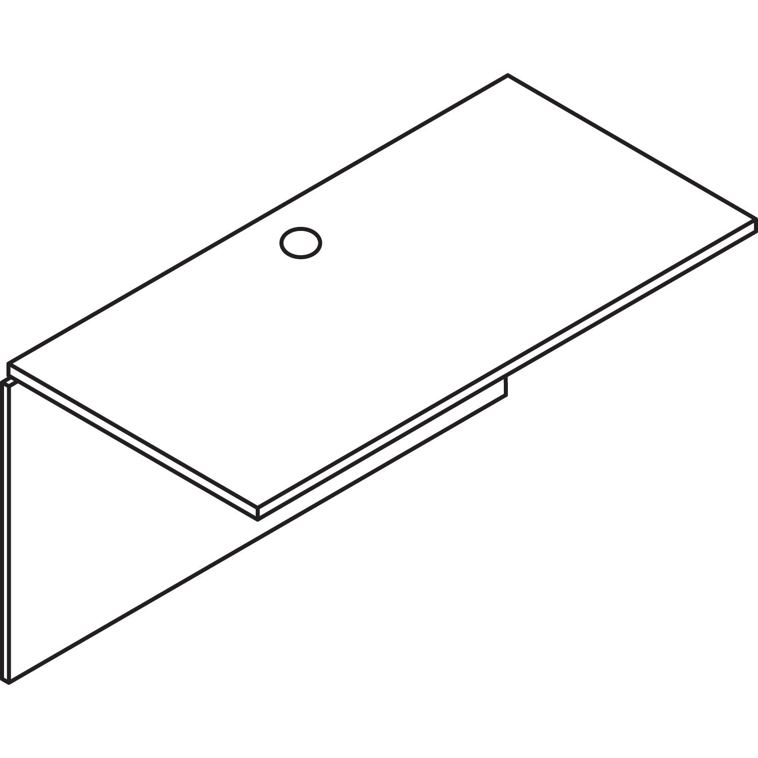 HON Foundation Bridge, 47.75w x 23.88d x 28.44h, Mahogany