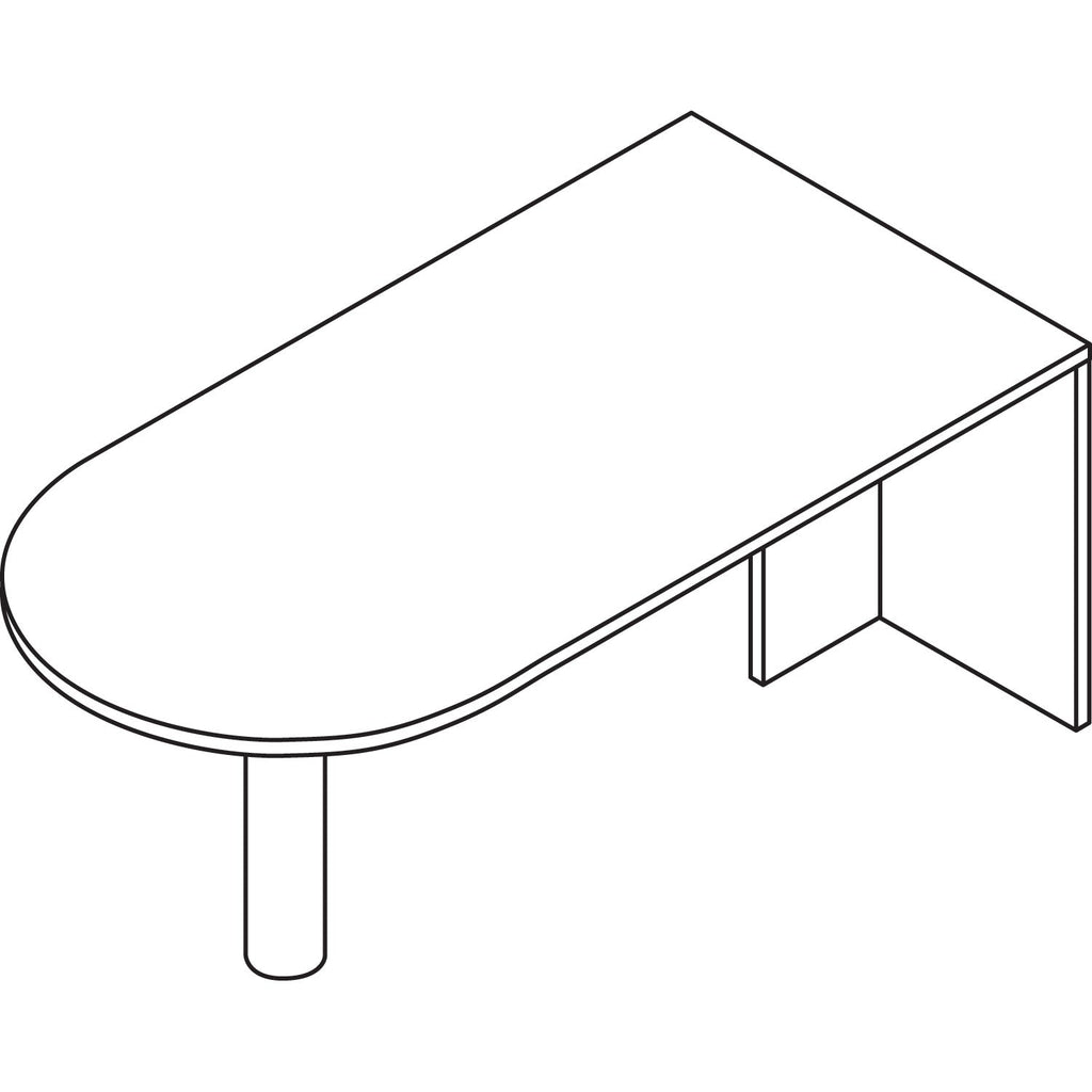 HON Foundation Peninsula with End Panel, Steel Support Column, 72w x 36d x 29h, Pinnacle