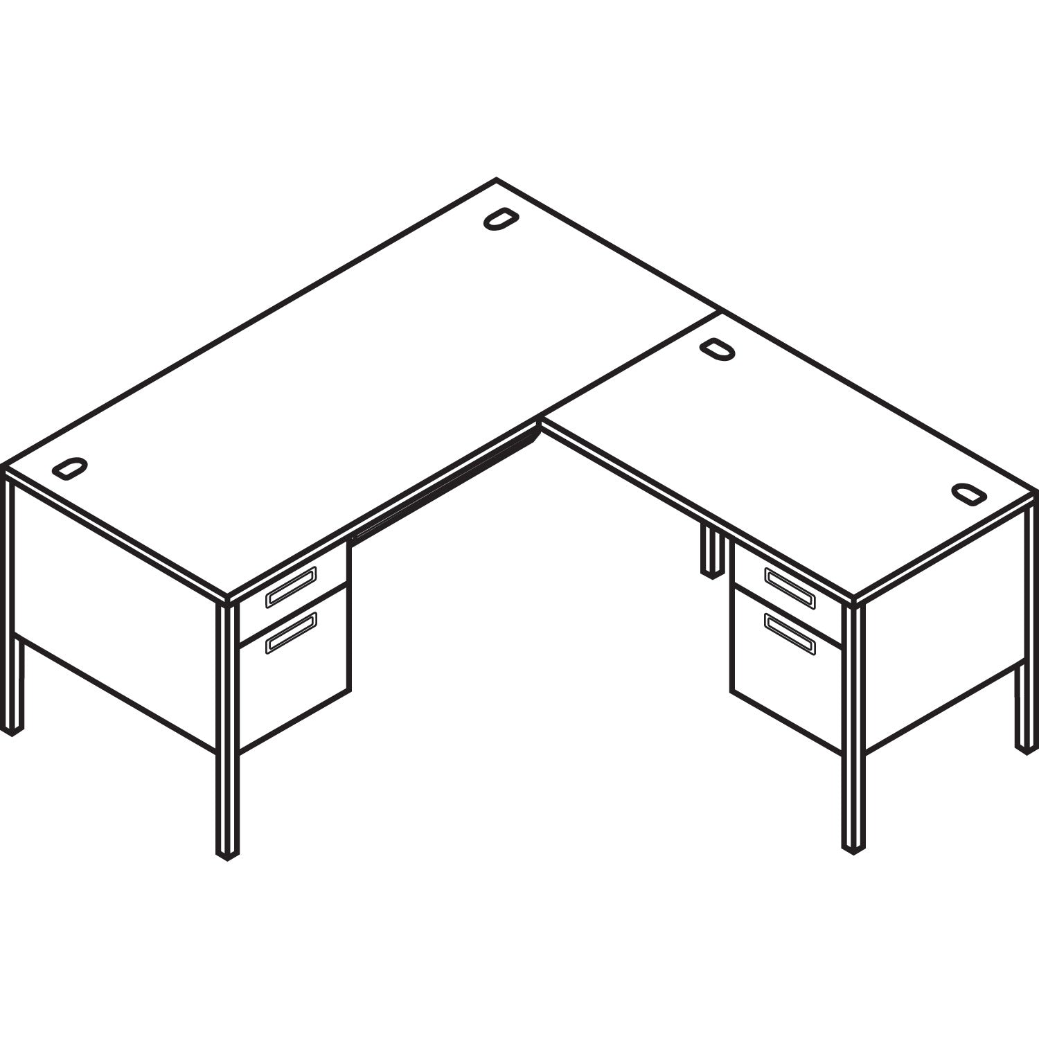 HON Metro Classic Series Workstation Return, Right, 42w x 24d x 29.5h, Harvest/Putty