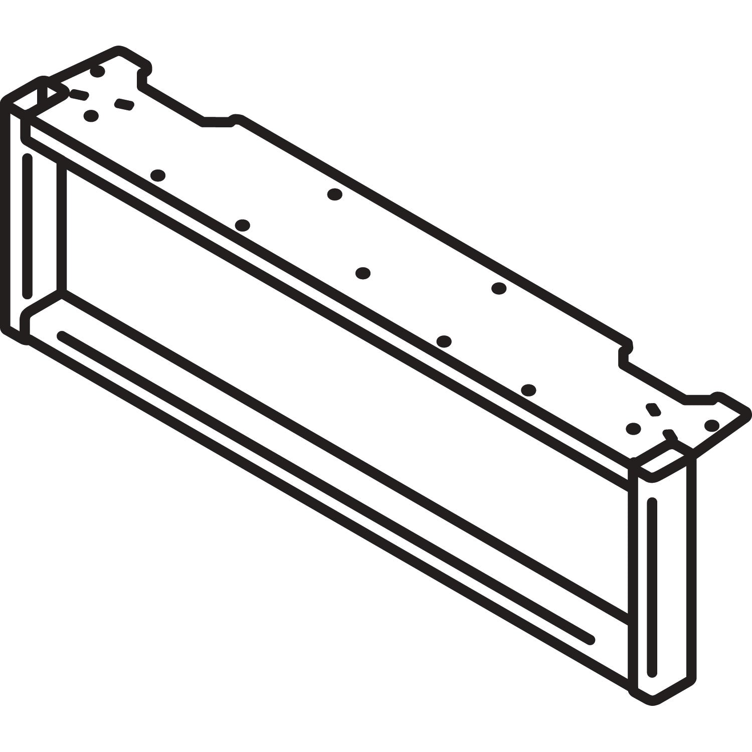 HON Voi O-Leg Support for Low Credenza, 2 x 29.75 x 7, Platinum Metallic