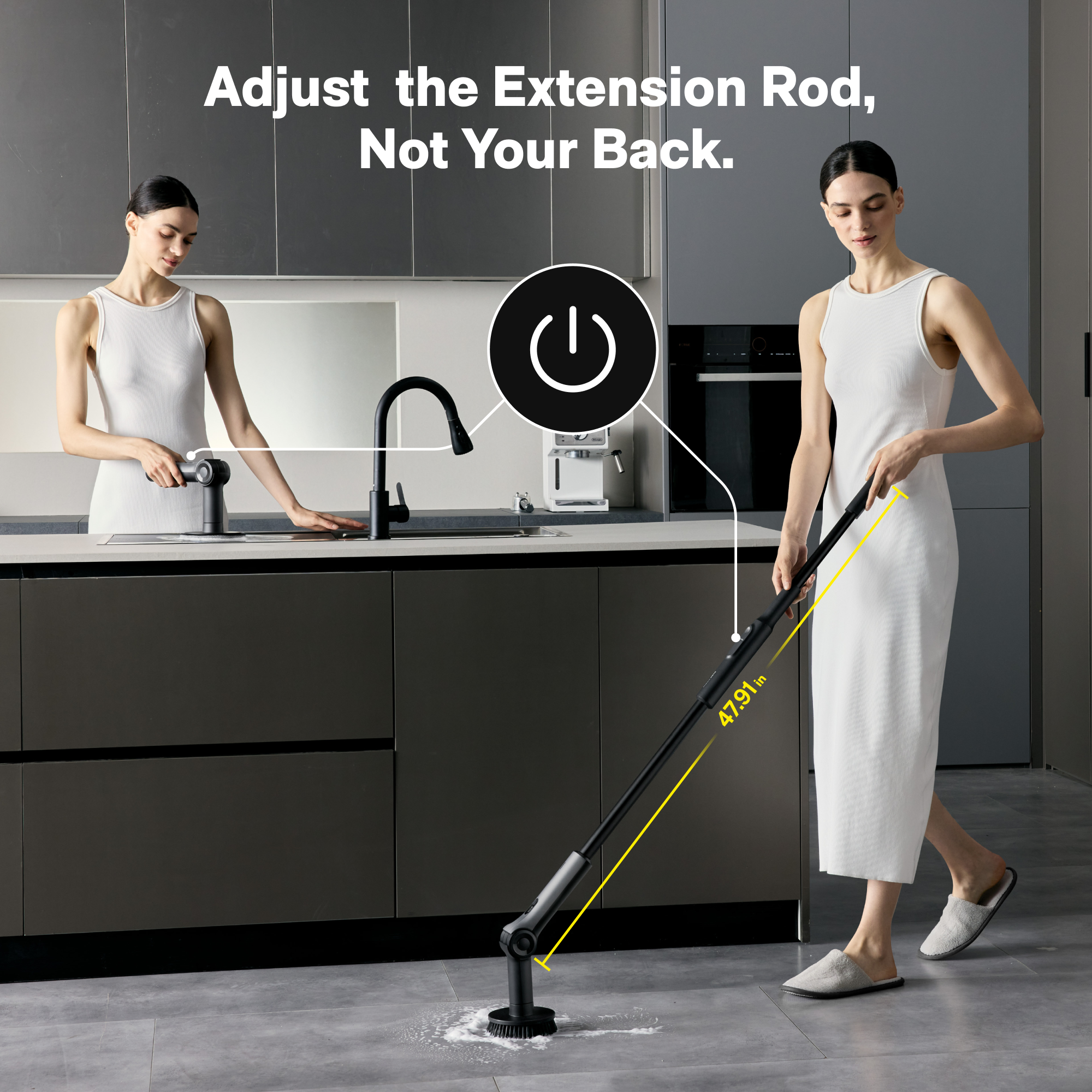 HOTO Flexi™ Cordless Spin Scrubber