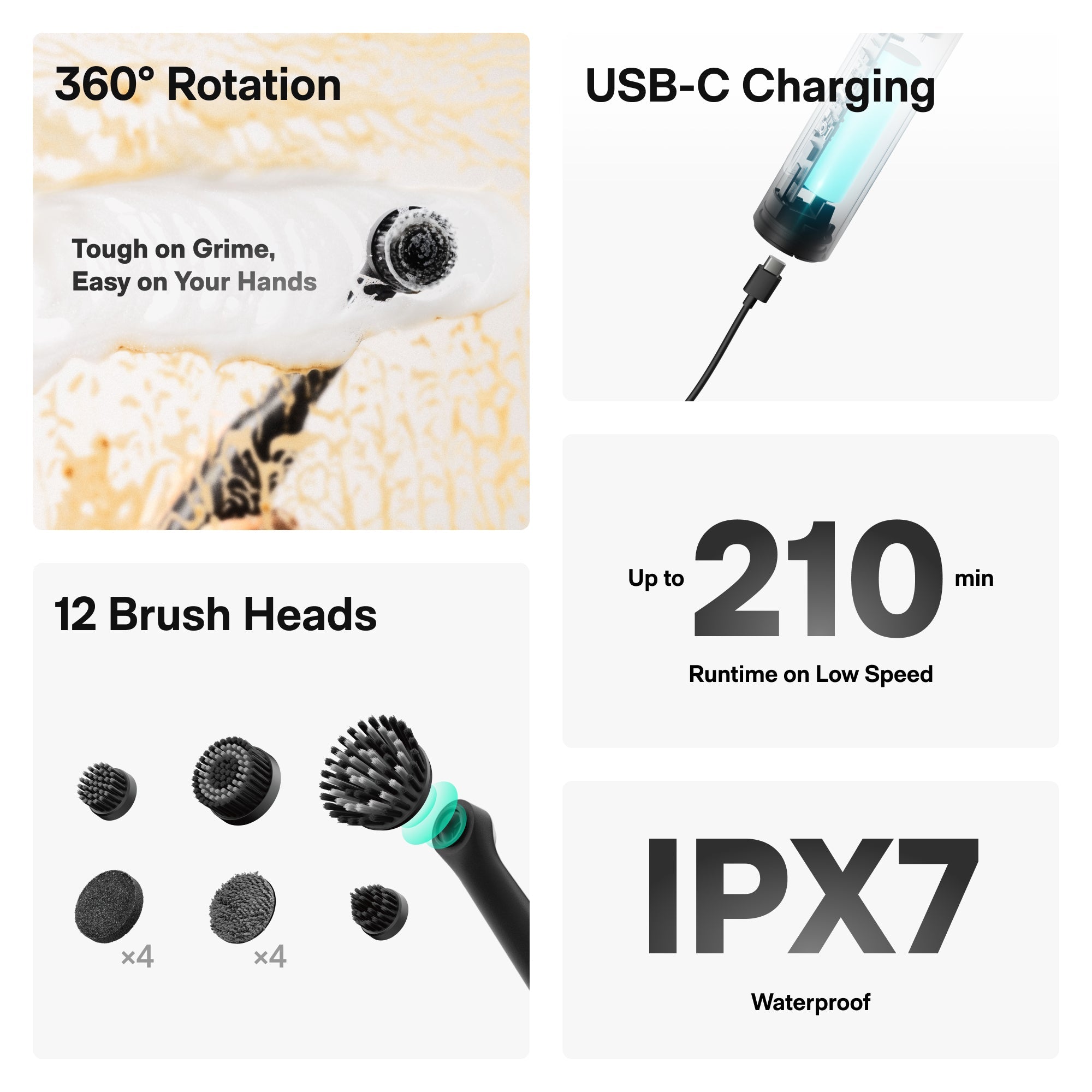 HOTO Wand™ Cordless Spin Scrubber