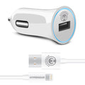 Rapid 2.4A Car Charger w/MFI Lightning Cable 4ft