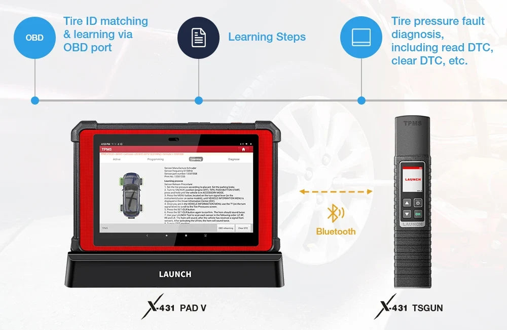 LAUNCH X431 I-TPMS TPMS Tire Pressure Diagnostic Tools Active/ Relearn/Program 315Mhz 433Mhz RF-Sensor for X431 V/V+/PRO3S/PAD V