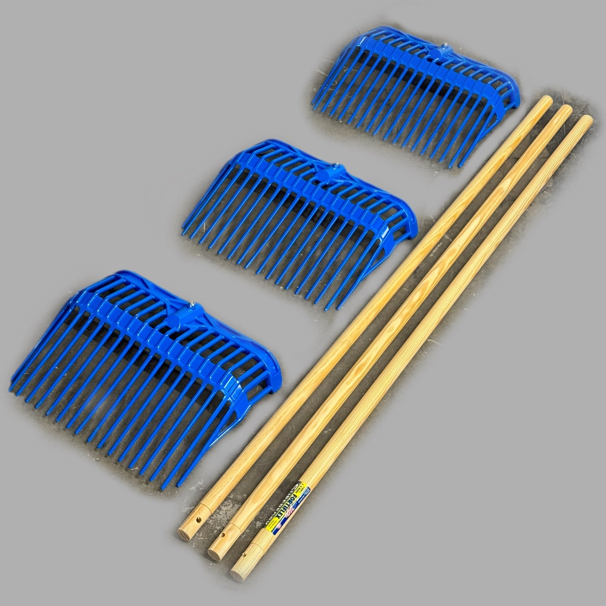 FORTFLEX SuperFork SDF-15 Blue Manure Fork Set Wood Handle New