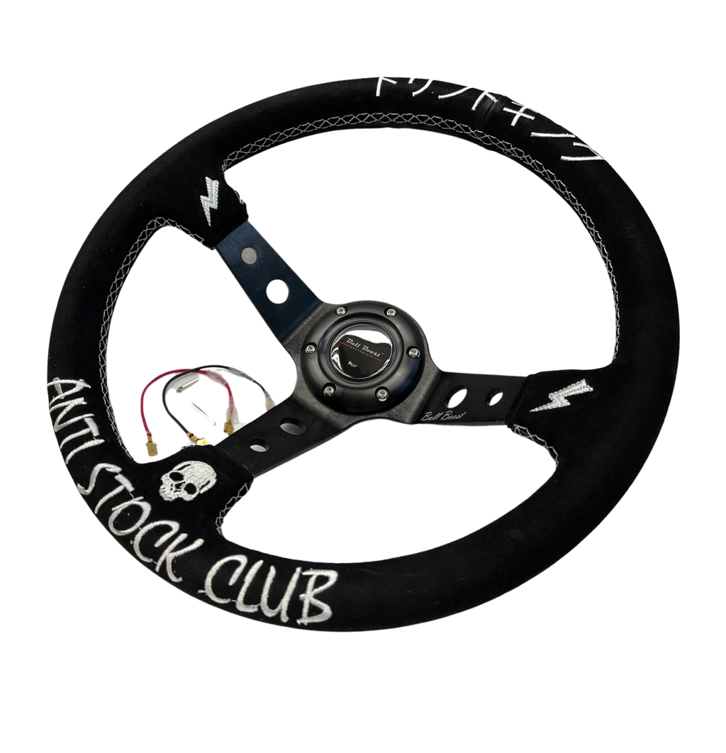 Deep Dish Steering Wheel + Short Hub Adapter Kit For Honda S2000 RSX Prelude TL CL