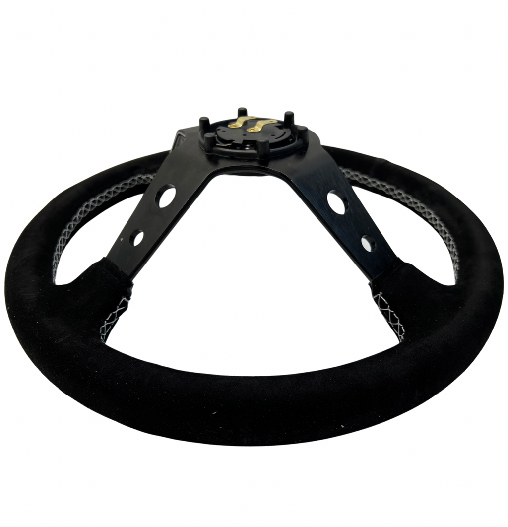 Suede Leather Deep Dish Steering Wheel + Hub Adapter Kit For Scion xB, TC, xD, xA