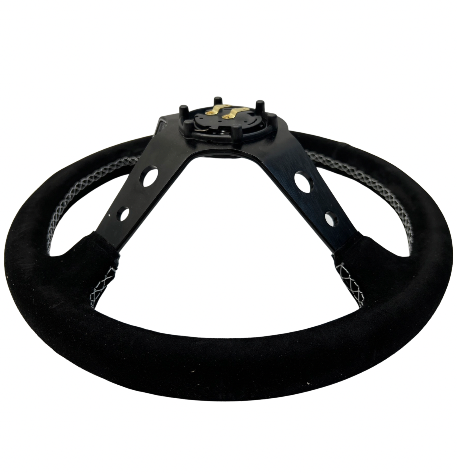 Short Hub Adapter + Suede Steering Wheel For 02-06 Mini Cooper E90