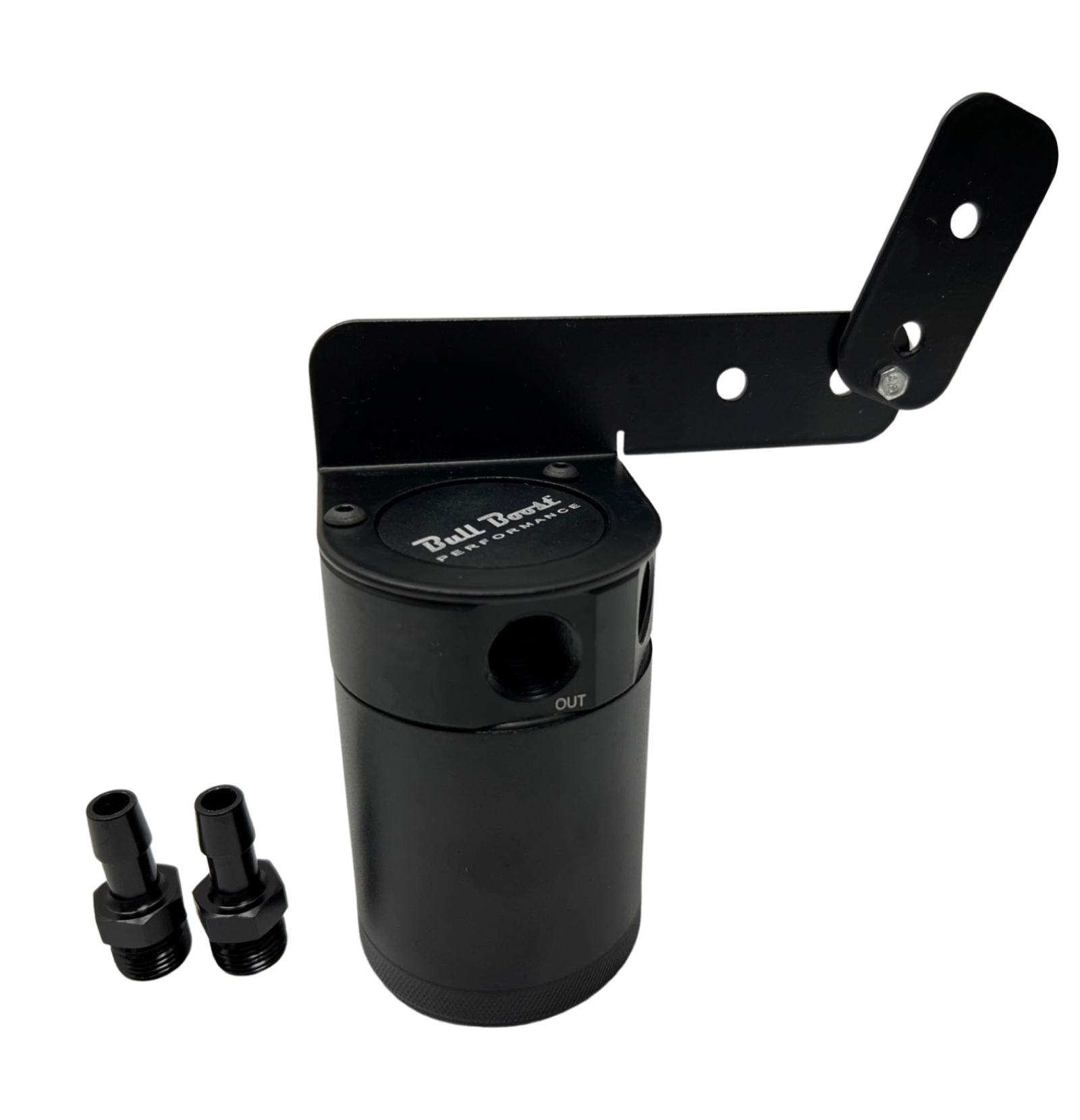 Universal Performance Oil Catch Can 2 Port -8AN + Adjustable Mounting Bracket Kit Turbo V2