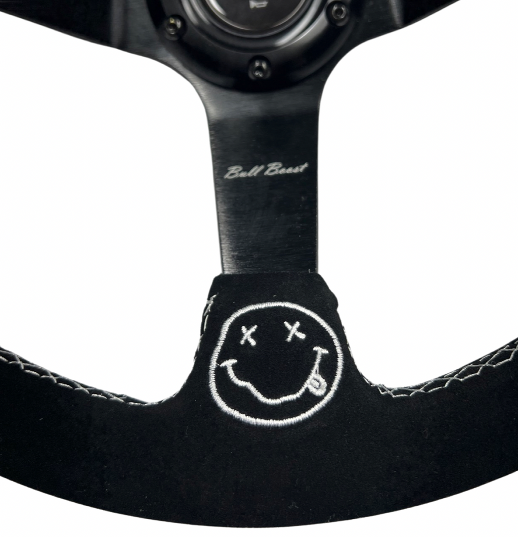 Deadboyz Infiniti G35 G37 Suede 3"Deep Dish Steering Wheel + Quick Release Short Hub Adapter
