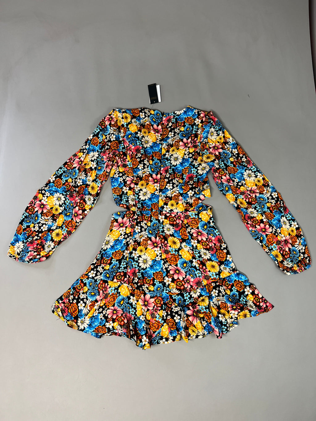 AFRM X Revolve Monna Sike Cutouts Mini Dress Women's S Multi Wildflower AED020544 (New)