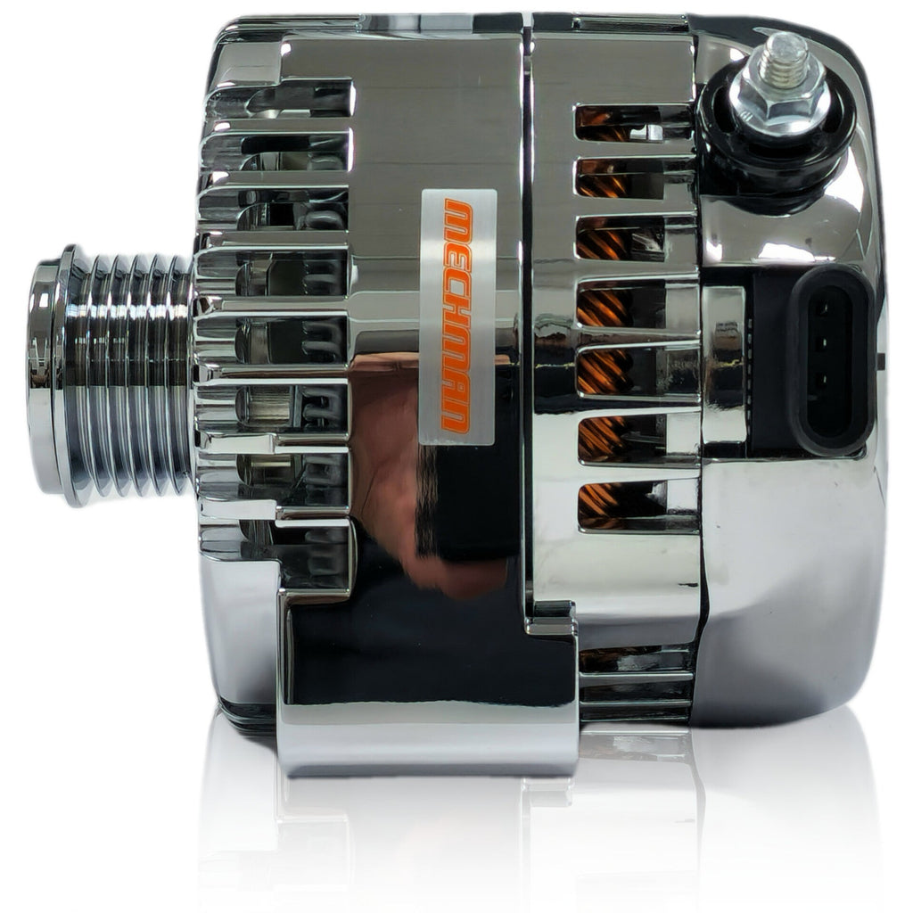 Mechman 240 Amp Racing Alternator 1988-1995 GM Truck Mount - Chrome