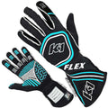 Glove Flex Medium Black / Flo Blue SFI 3.3/5