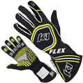Glove Flex X-Large Black / Flo Yellow SFI 3.3/5