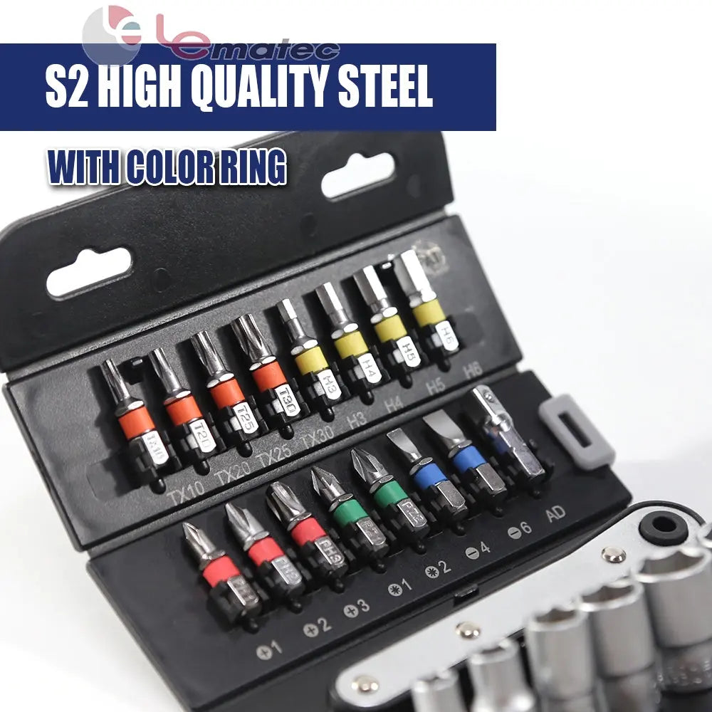 LE-RF232 23PCS 1/4" Drive Mini Socket Set – Compact Handy Kit