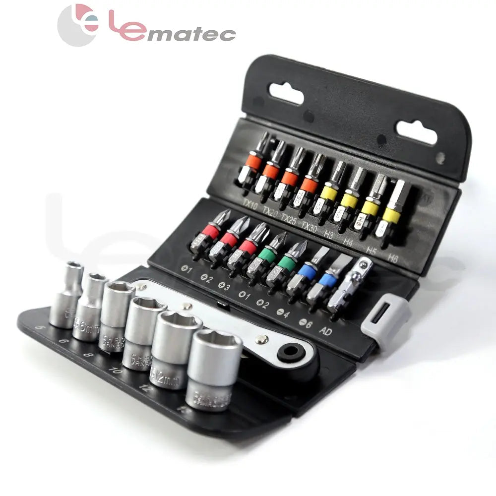 LE-RF232 23PCS 1/4" Drive Mini Socket Set – Compact Handy Kit