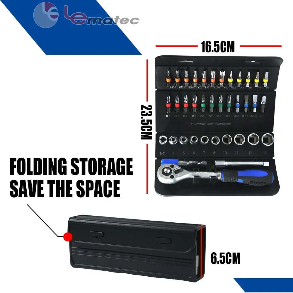 LE-RF237 37PCS 1/4" Drive Socket & Bit Set – Complete Kit