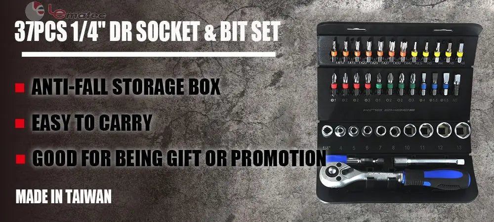 LE-RF237 37PCS 1/4" Drive Socket & Bit Set – Complete Kit
