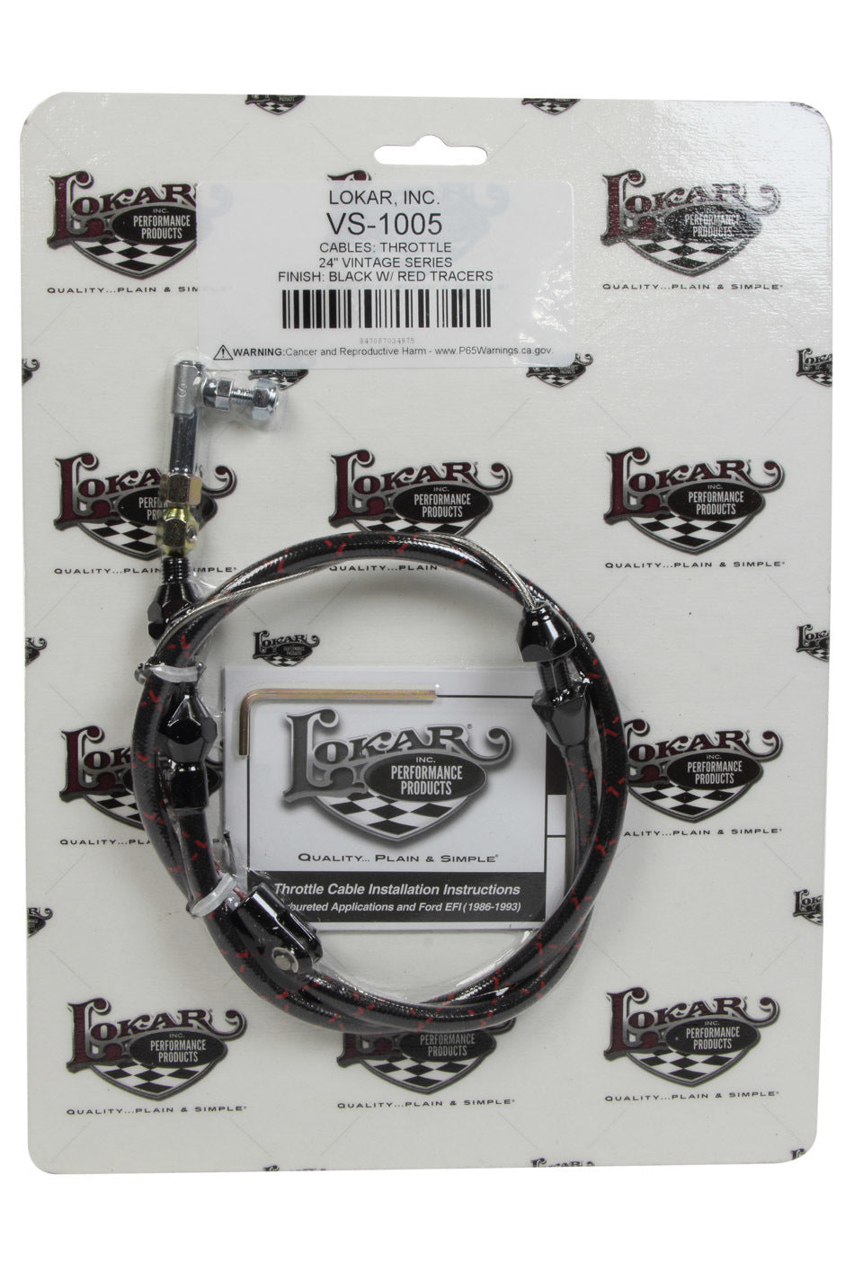 VS THROTTLE CABLE BLCK W/RED