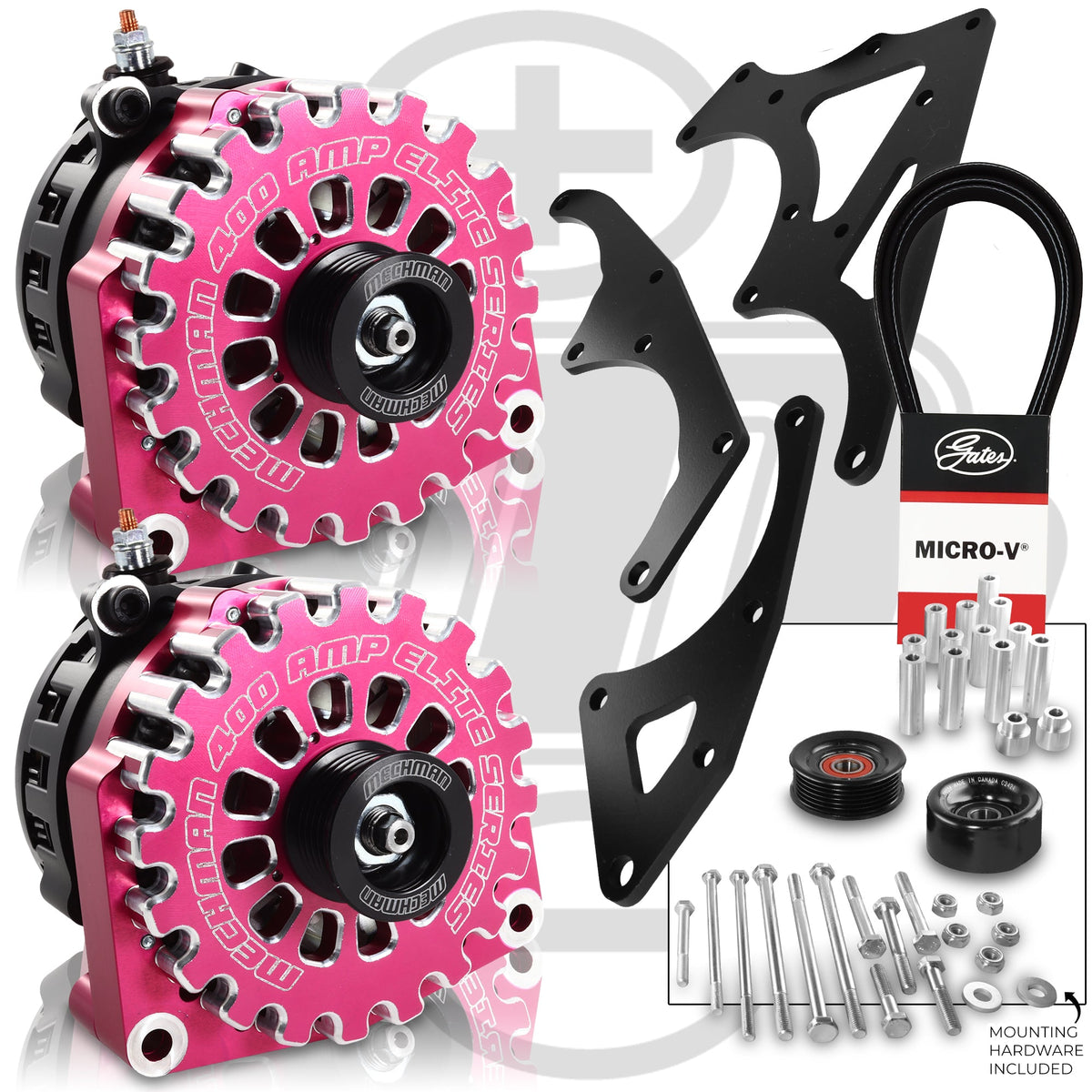 Mechman 800 Amp Pink Dual Alternator Kit for 2014 - 2018 GM Trucks