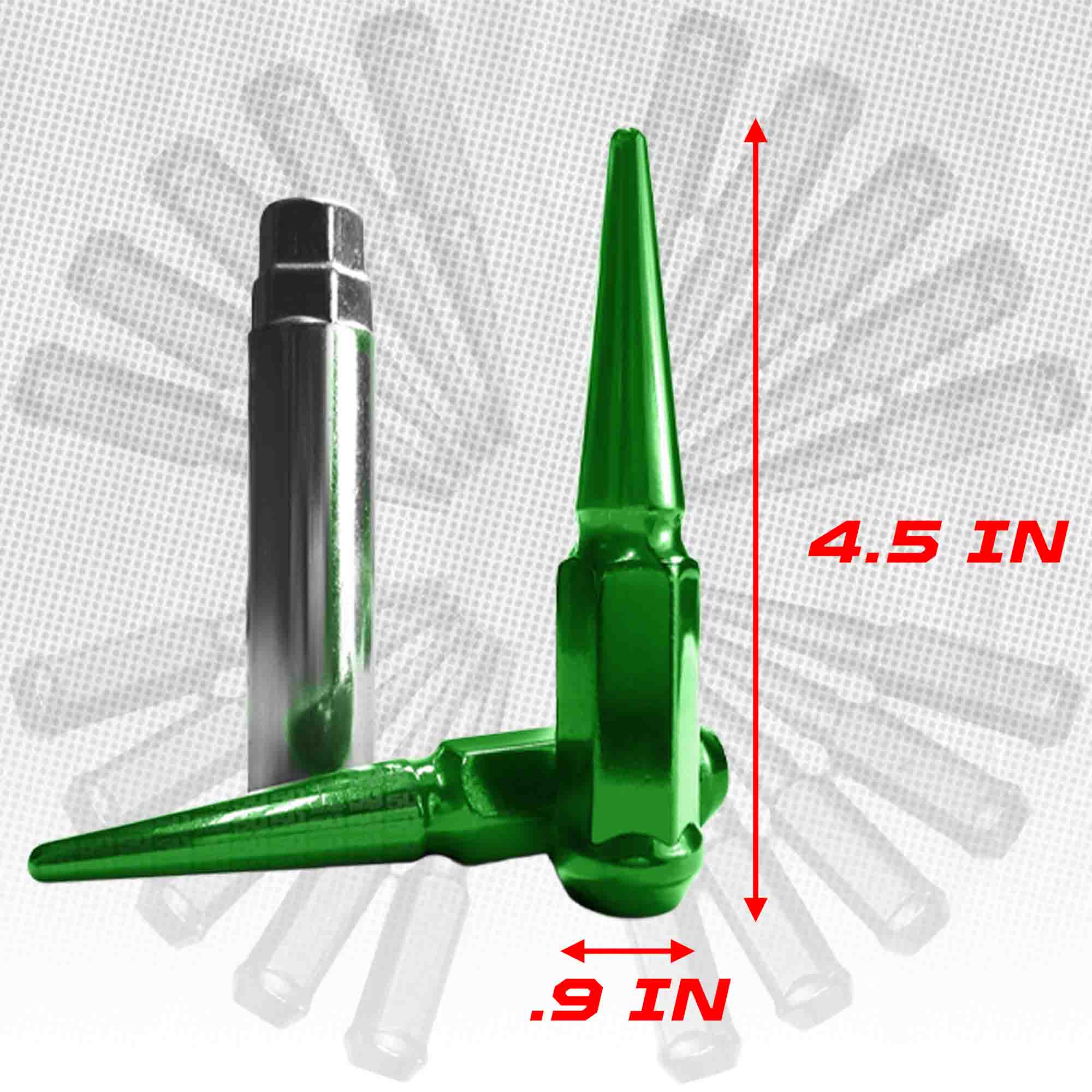 14x1.5mm Extended Spike Lug Nuts - 60 Degree Taper Seat