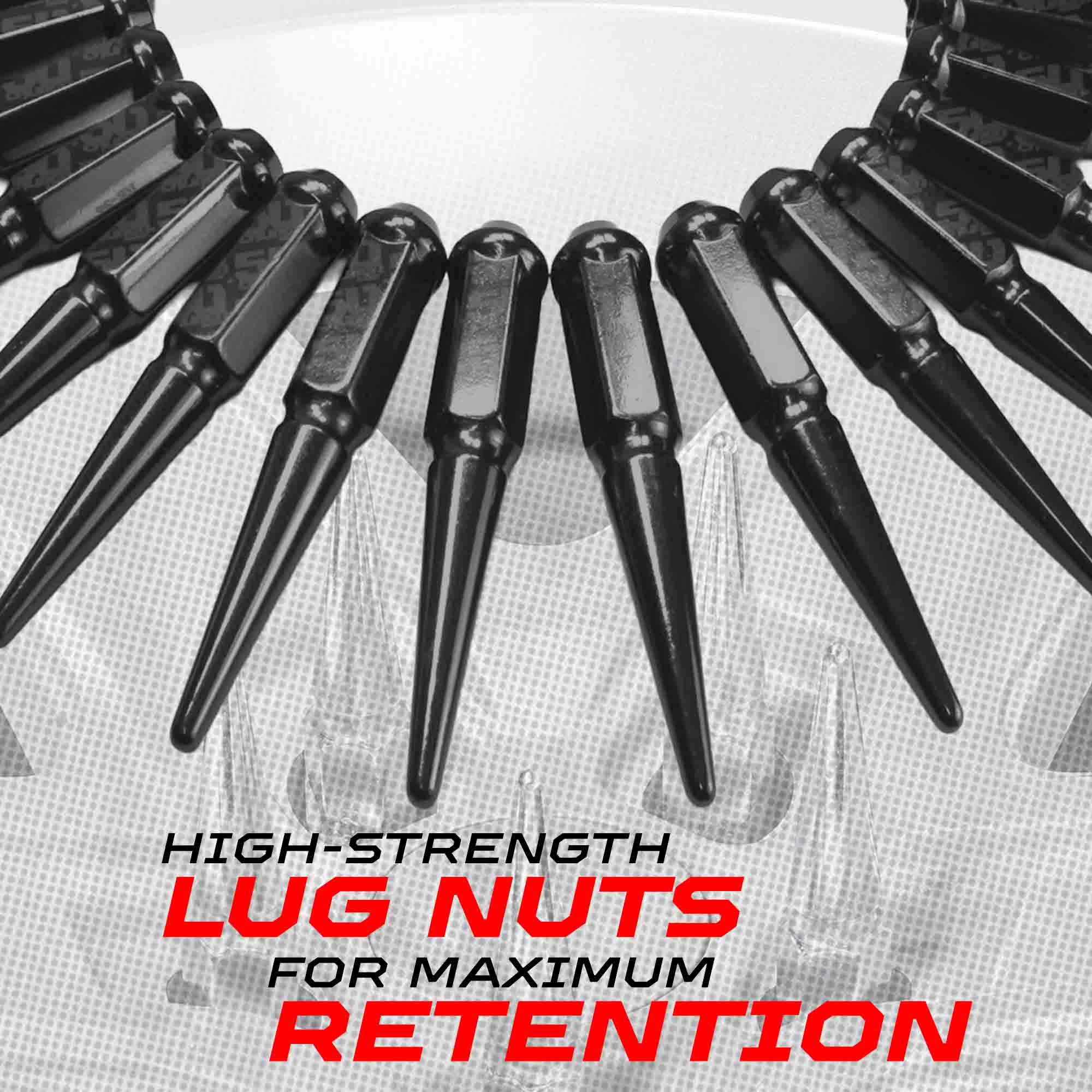 14x1.5mm Extended Spike Lug Nuts - 60 Degree Taper Seat